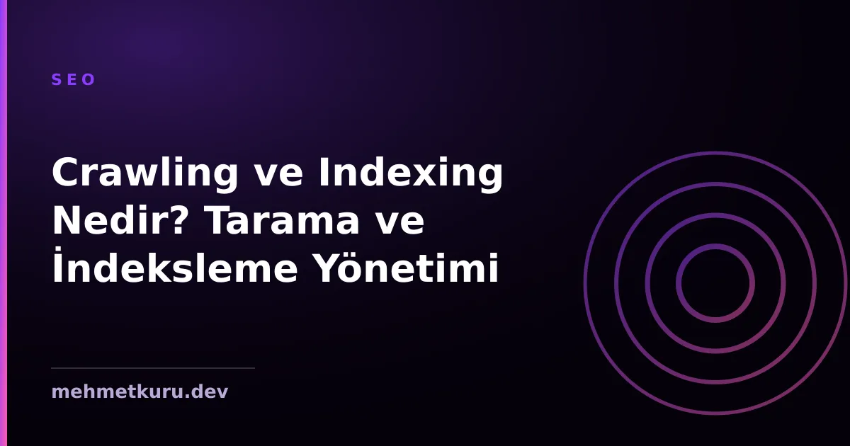 Crawling ve Indexing Nedir? Tarama ve İndeksleme Yönetimi