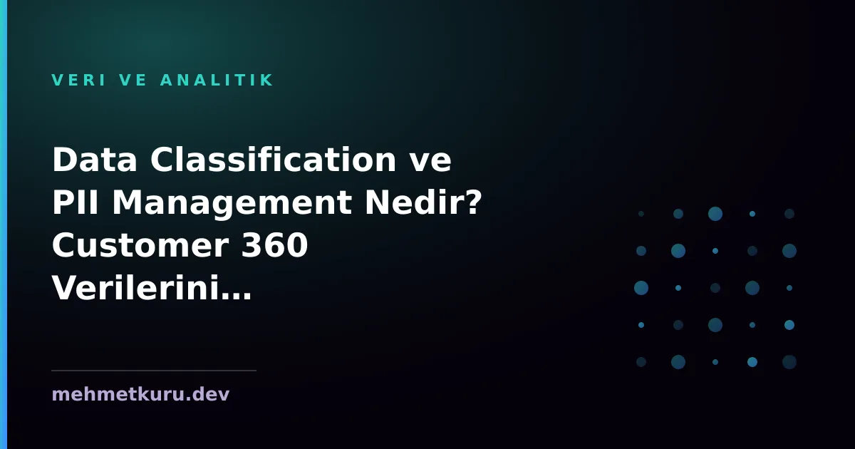 Data Classification ve PII Management Nedir? Customer 360 Verilerini Sınıflandırma Rehberi