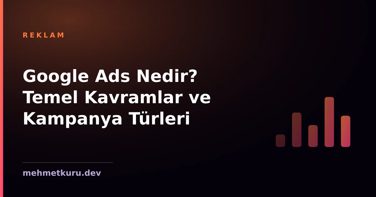Google Ads Nedir? Temel Kavramlar ve Kampanya Türleri