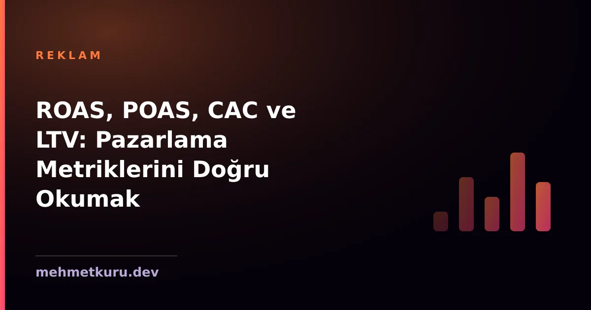 ROAS, POAS, CAC ve LTV: Pazarlama Metriklerini Doğru Okumak